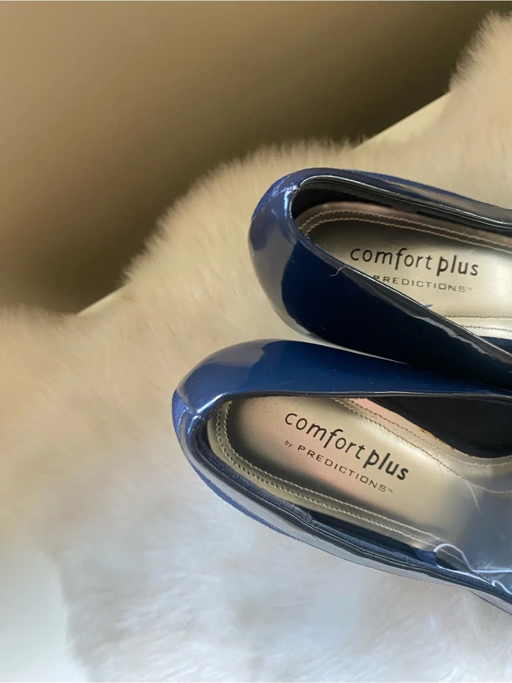 comfort plus by Predictions Navy Pointed-Toe Patent & Suede Pumps